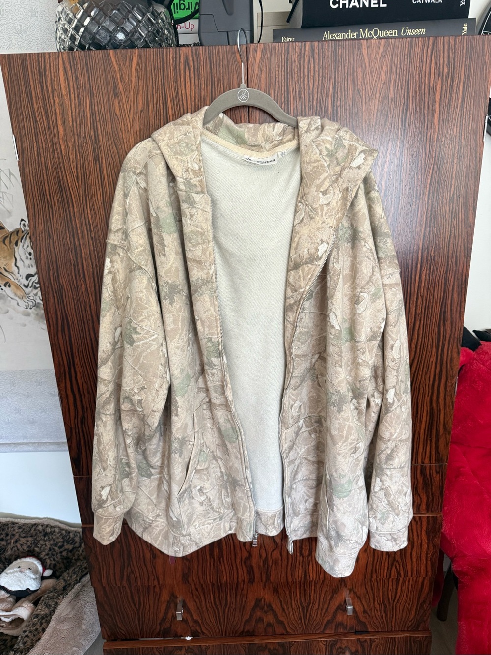 No Boundaries Beige Camo Hooded Field Jacket